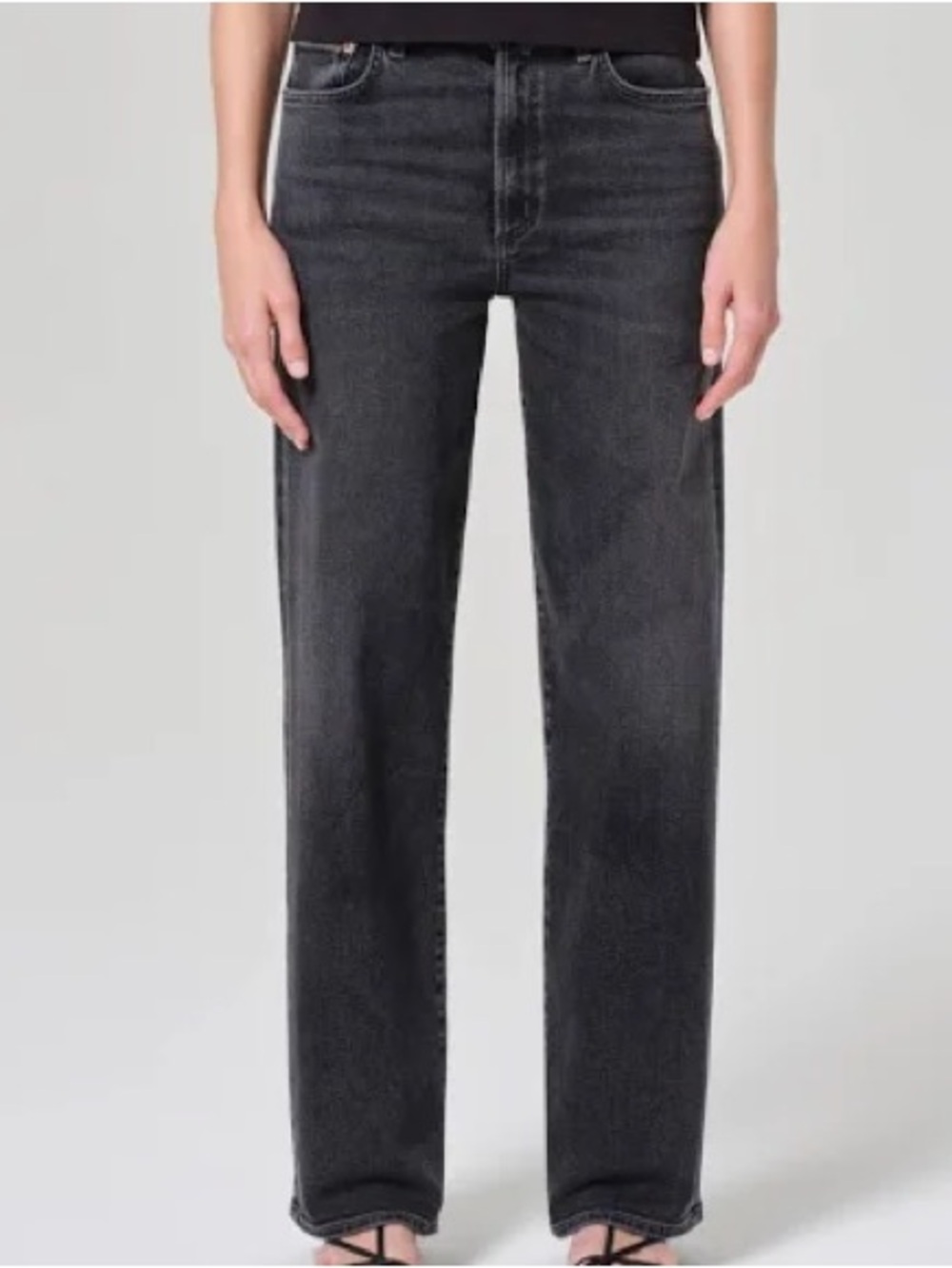 Agolde Harper Leg Jeans in Grey Black Wash